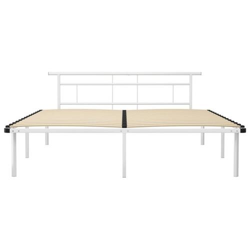 Sengestel 200x200 cm metal hvid