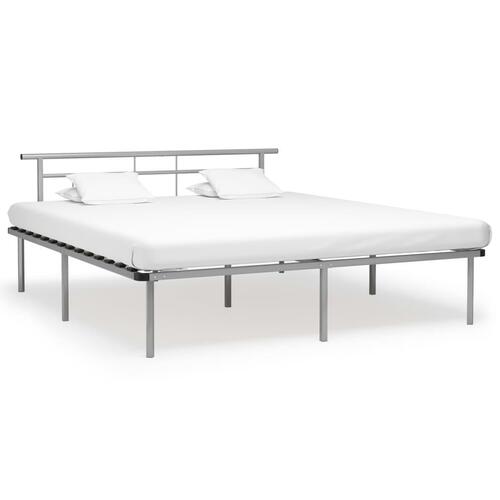 Sengestel 200x200 cm metal grå
