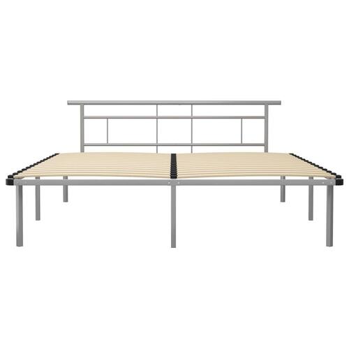 Sengestel 200x200 cm metal grå