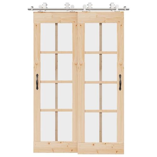 Hardwarekit til skydedør 183 cm rustfrit stål sølvfarvet