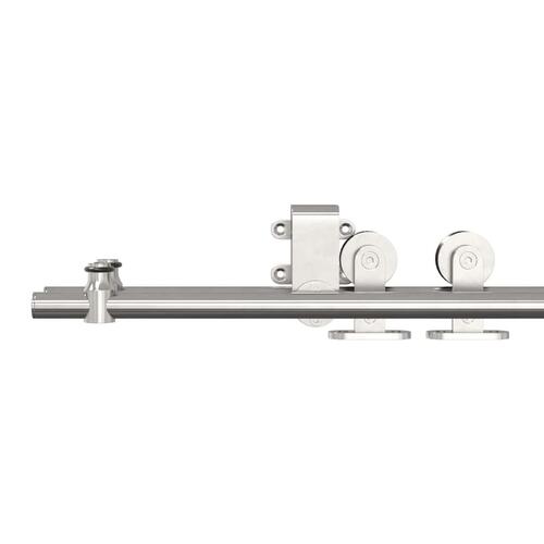 Hardwarekit til skydedør 183 cm rustfrit stål sølvfarvet
