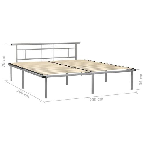 Sengestel 200x200 cm metal grå