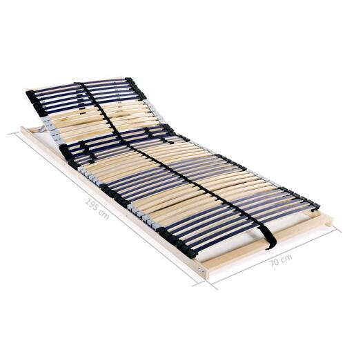 Lamelbund til seng med 42 lameller 7 zoner 70 x 200 cm