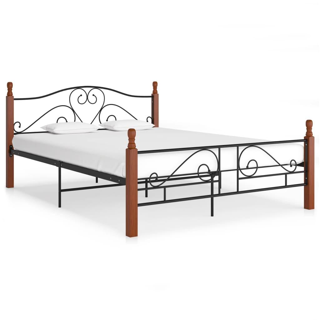 Sengeramme 160x200 cm metal sort