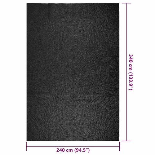 Gulvtæppe ZIZUR 240x340cm jute-look indendørs udendørs