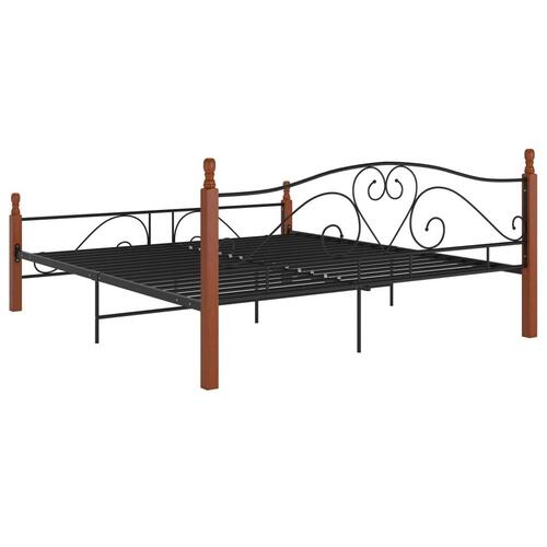 Sengeramme 200x200 cm metal sort