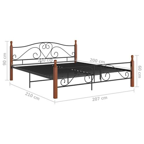 Sengeramme 200x200 cm metal sort