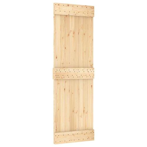 Skydedør med monteringssæt 70x210 cm massivt fyrretræ