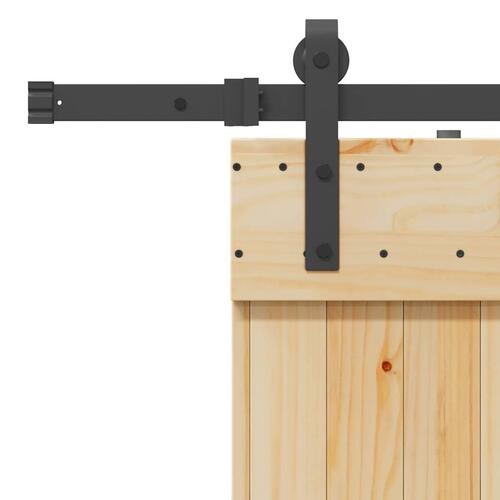 Skydedør med monteringssæt 80x210 cm massivt fyrretræ