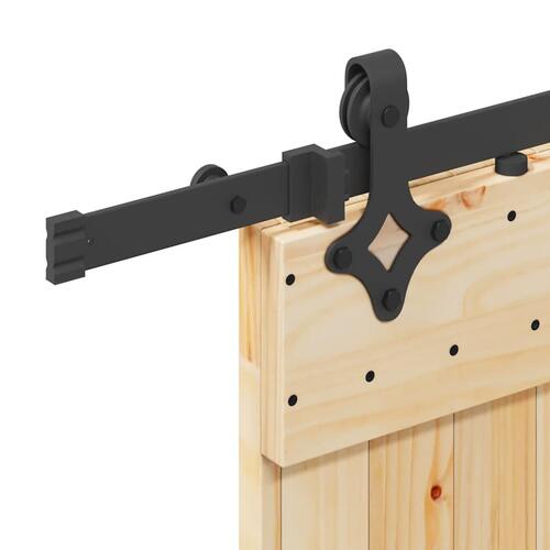 Skydedør med monteringssæt 85x210 cm massivt fyrretræ