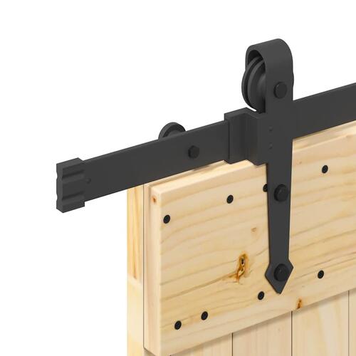 Skydedør med monteringssæt 100x210 cm massivt fyrretræ