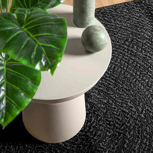 Gulvtæppe ZIZUR 120x120cm jute-look indendørs udendørs
