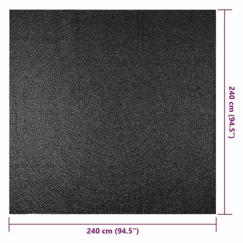 Gulvtæppe ZIZUR 240x240cm jute-look indendørs udendørs