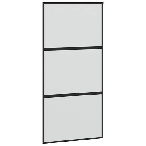 Skydedør med hardwaresæt 102,5x205 cm hærdet glas og aluminium
