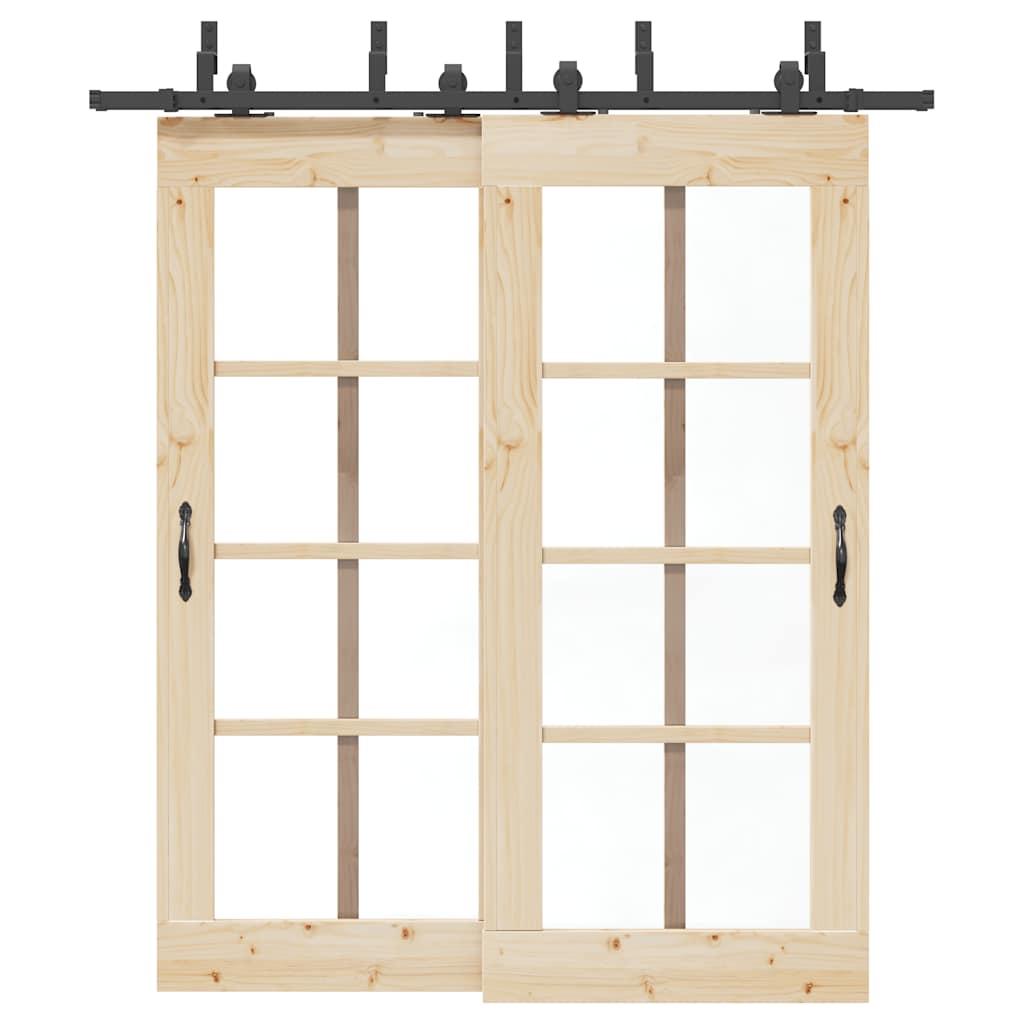 Skinnesæt til skydedør 200 cm stål sort