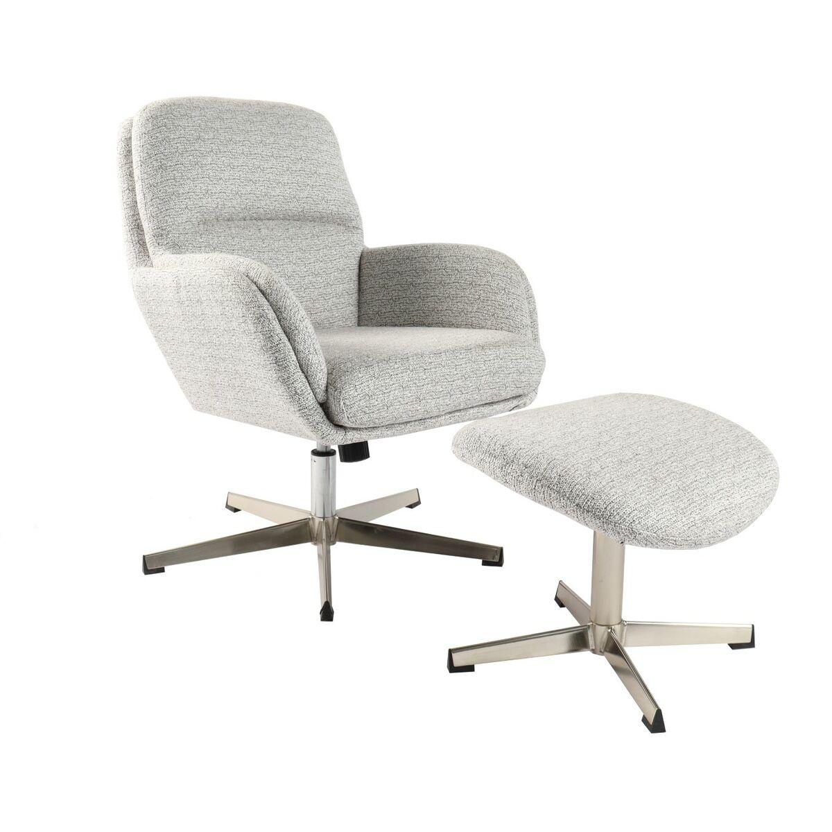 Lænestol med fodstøtte - polyester/metal, 72 × 78 × 83 cm