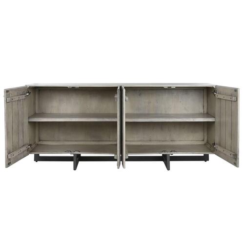 Skænk Home ESPRIT Hvid Metal Mangotræ 180 X 38,7 X 80 cm