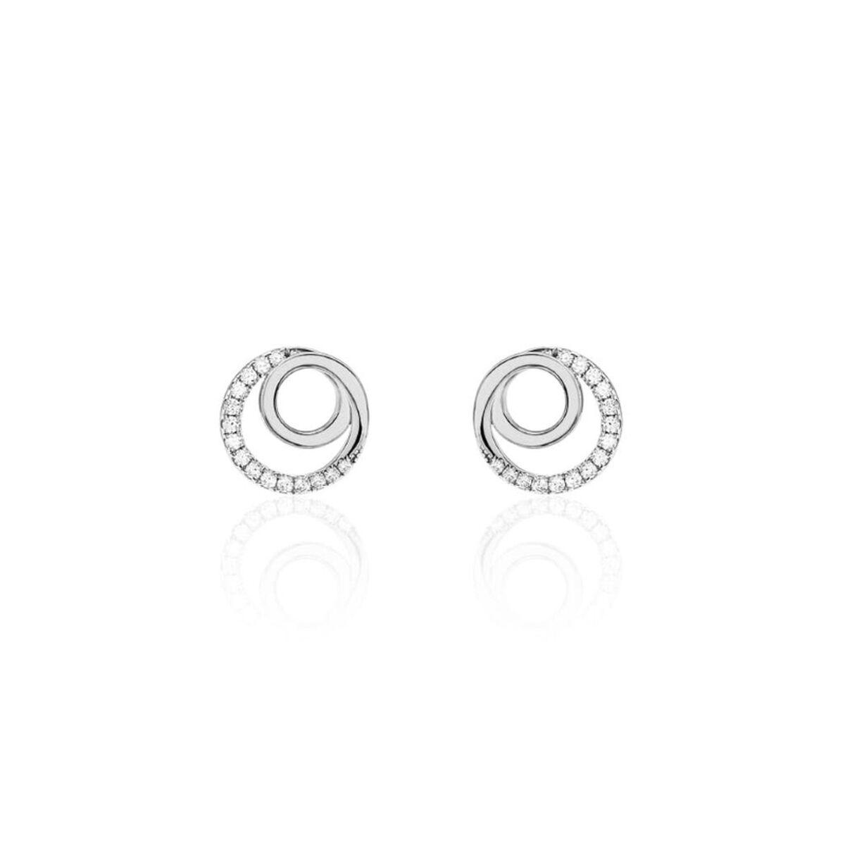 Stroili 1680521 - elegante dameøreringe i sølvlook med funklende detaljer