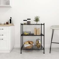 Opbevaringsstativ med 3 hylder 60x35x76 cm 150 kg sort
