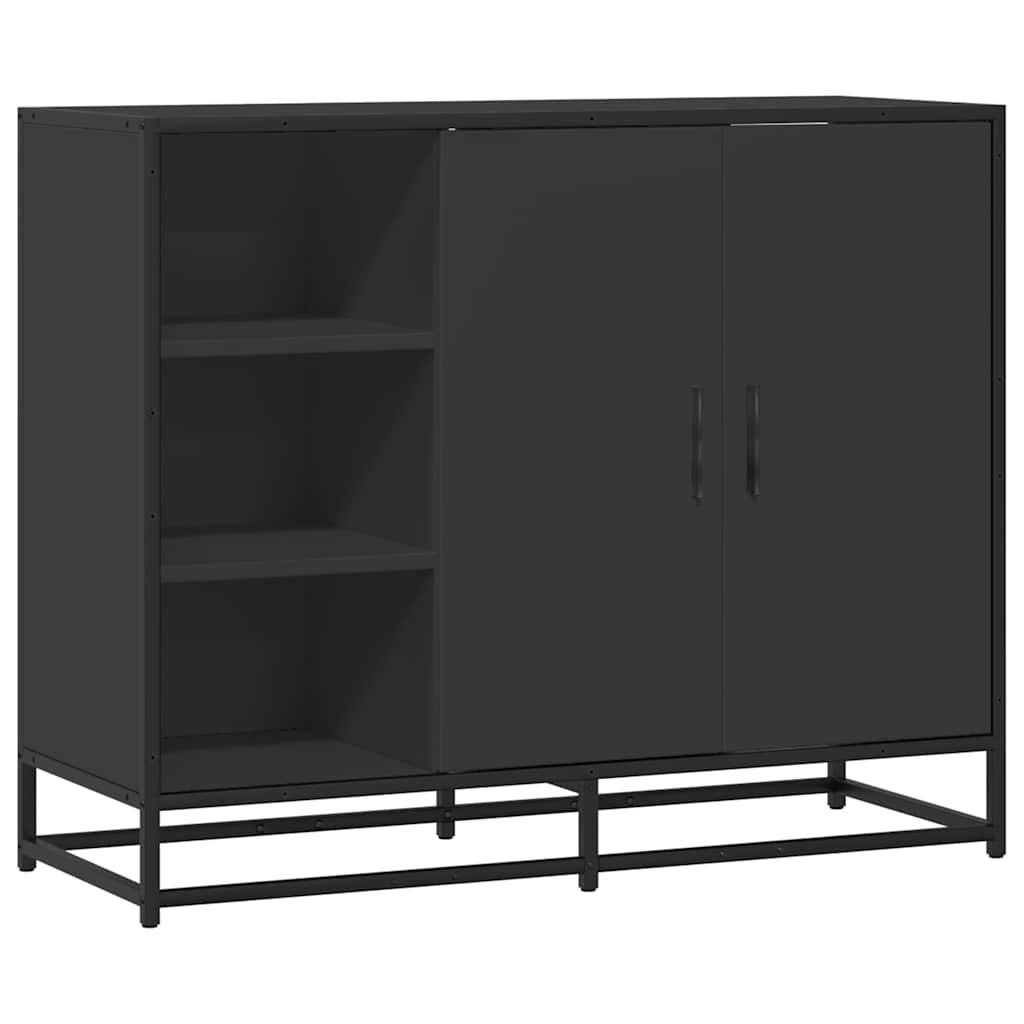 Skænk 92x35x76 cm konstrueret træ sort