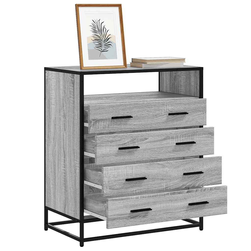Kommode 70x41x83,5 cm konstrueret træ grå sonoma-eg billede