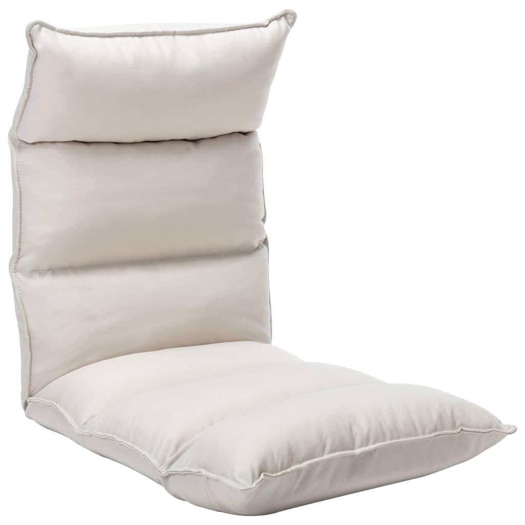 Foldbar gulvstol stof cremefarvet