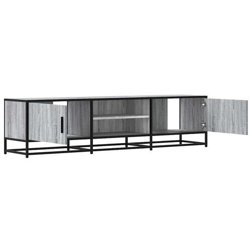 Tv-bord 160x35x41 cm konstrueret træ og metal grå sonoma-eg