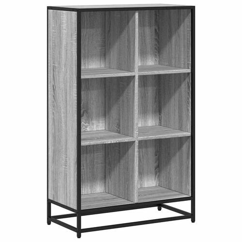 Bogreol 65,5x33x107,5 cm konstrueret træ grå sonoma-eg
