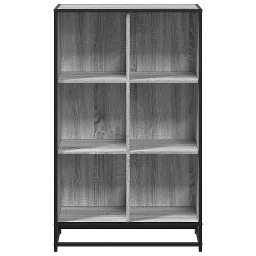 Bogreol 65,5x33x107,5 cm konstrueret træ grå sonoma-eg
