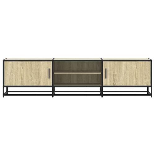 Tv-bord 160x35x41 cm konstrueret træ og metal sonoma-eg
