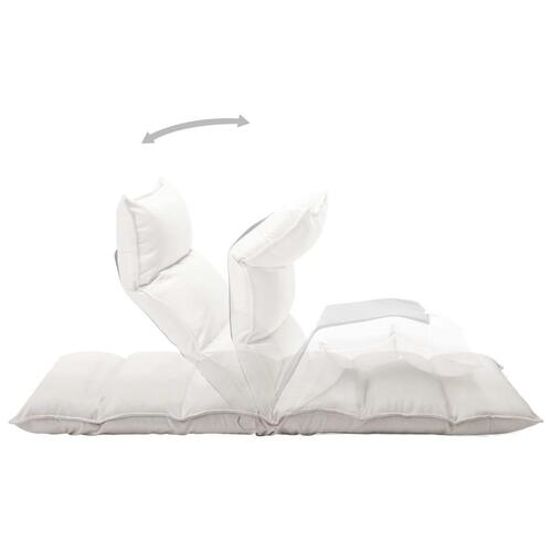 Foldbar gulvstol stof cremefarvet