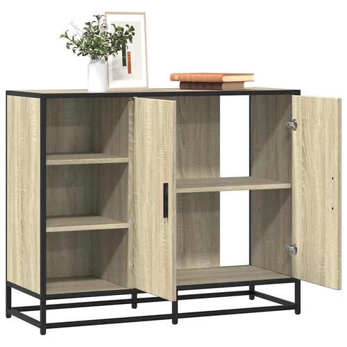 Skab 92x35x76 cm konstrueret træ røget egetræsfarve