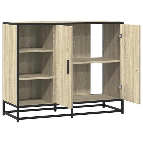 Skab 92x35x76 cm konstrueret træ røget egetræsfarve