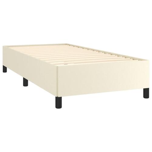 Sengeramme 90x200 cm kunstlæder cremefarvet