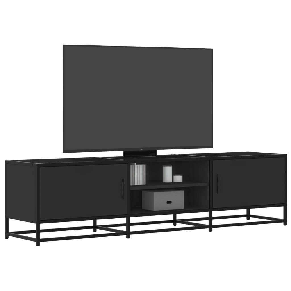 Tv-bord 160x35x41 cm konstrueret træ og metal sort