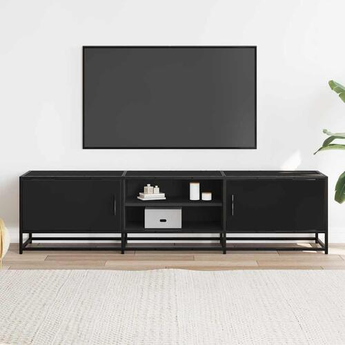 Tv-bord 160x35x41 cm konstrueret træ og metal sort
