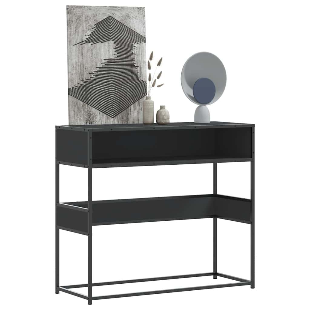 Konsolbord i sort konstrueret træ - 90 × 35 × 80 cm billede