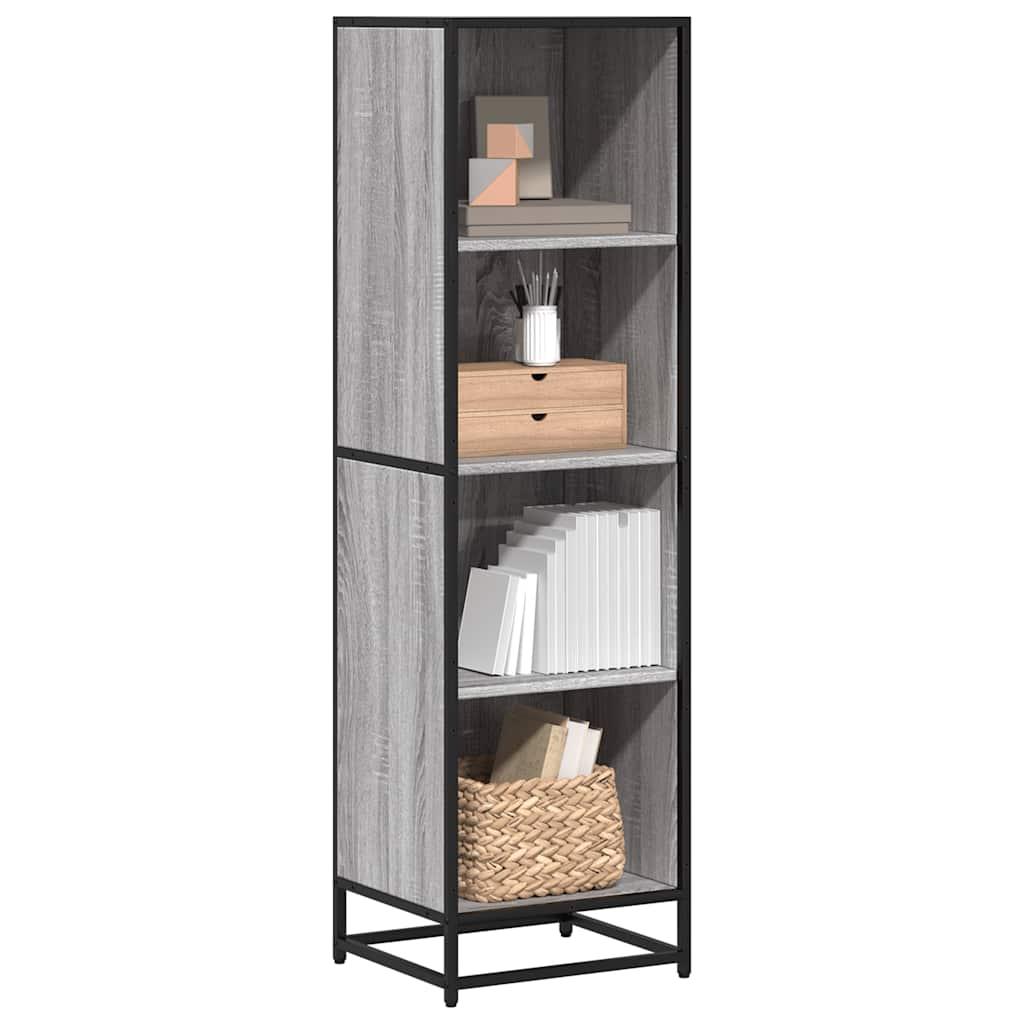 Bogreol 40x35x139 cm konstrueret træ grå sonoma-eg