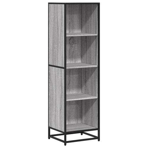 Bogreol 40x35x139 cm konstrueret træ grå sonoma-eg