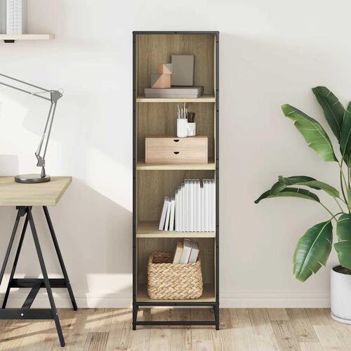 Bogreol 40x35x139 cm konstrueret træ sonoma-eg
