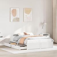 Sengeramme uden madras 120x190 cm massivt fyrretræ hvid