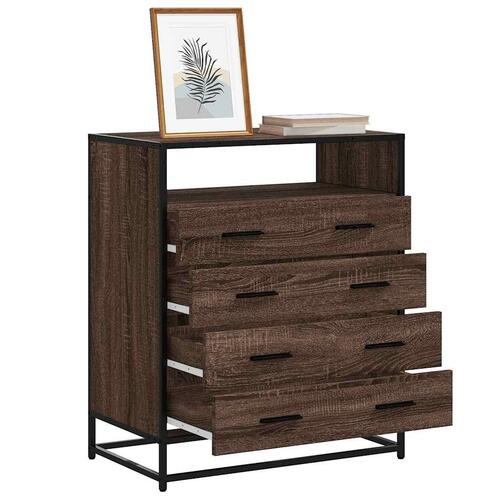 Kommode 70x41x70 cm konstrueret træ brun egetræsfarve