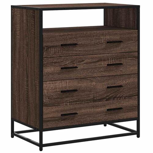 Kommode 70x41x70 cm konstrueret træ brun egetræsfarve