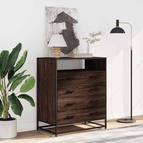 Kommode 70x41x70 cm konstrueret træ brun egetræsfarve