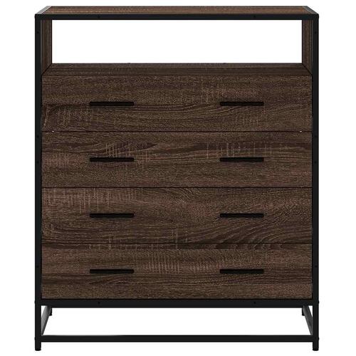 Kommode 70x41x70 cm konstrueret træ brun egetræsfarve