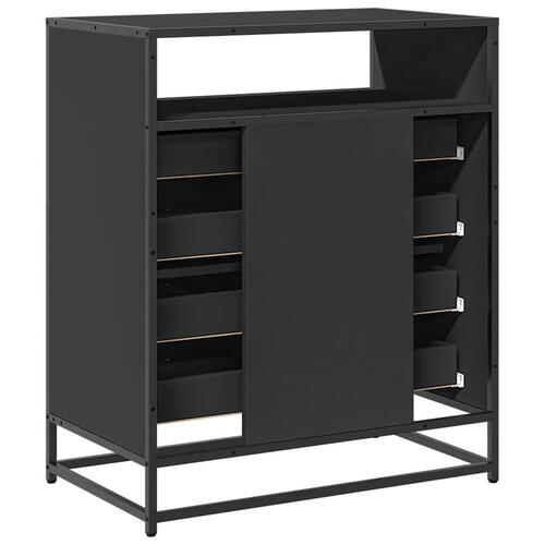 Skuffeskab 70x41x83,5 cm konstrueret træ sort