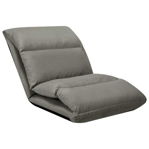 Foldbar gulvstol mikrofiber mørkegrå