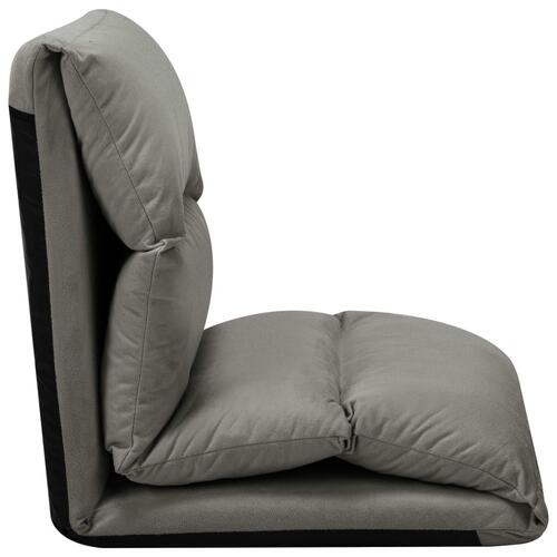 Foldbar gulvstol mikrofiber mørkegrå