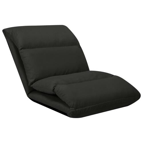 Foldbar gulvstol mikrofiber sort