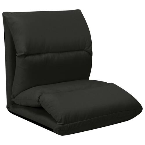 Foldbar gulvstol mikrofiber sort